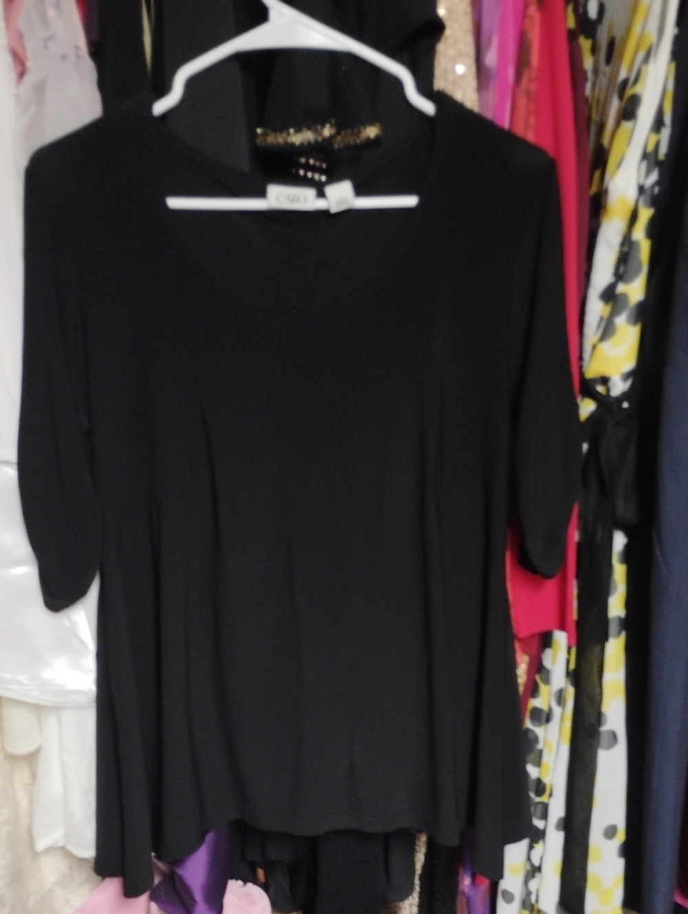 Cato Black Scoop-Neck Tunic